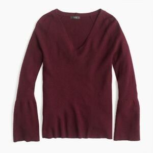 EUC J.Crew Peplum Sleeve V-Neck Sweater